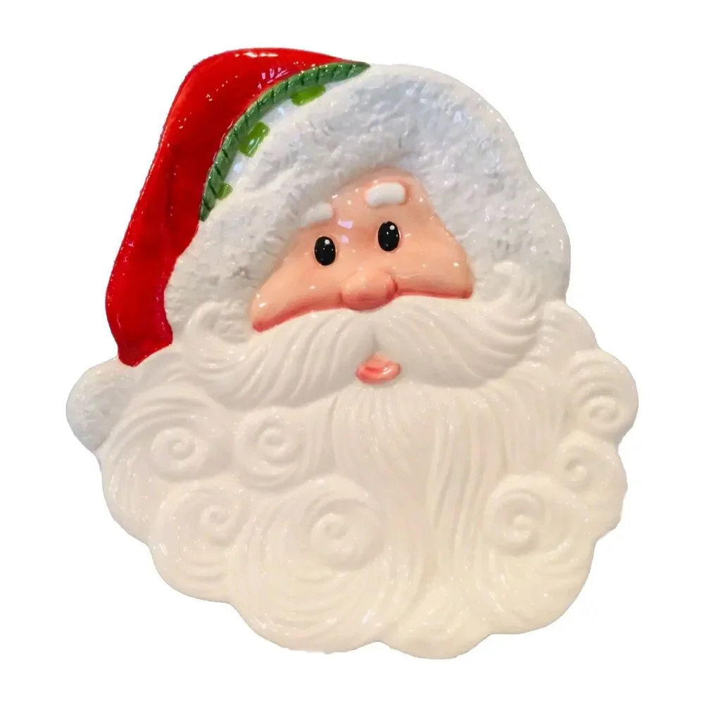 Fitz and Floyd Christmas Santa Claus Cookie Canape Plate 2008